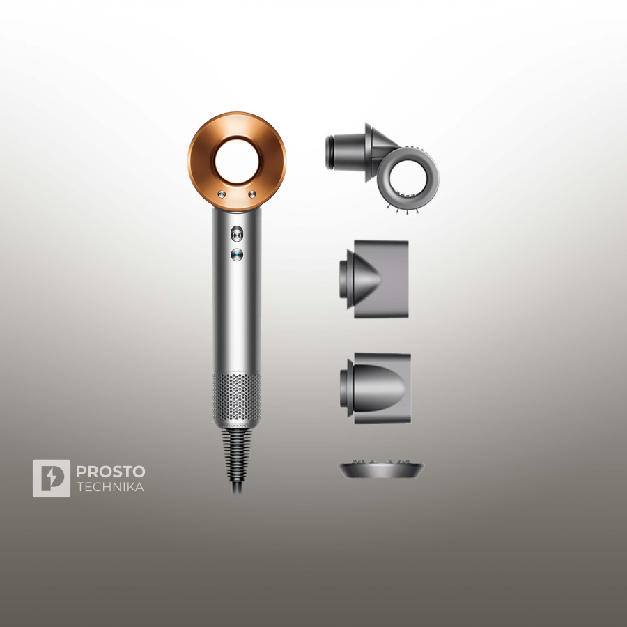 Фен Dyson Supersonic HD15, Bright nickel/Bright copper Фен Dyson Supersonic HD15, Bright nickel/Bright copper
